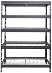 AR Shelving RIVET PRO nagy teherbírású állvány, 252×120×45 cm, 5 szint, acélrács polccal, 260 kg/polc, antracitszürke