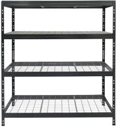 AR Shelving RIVET PRO nagy teherbírású állvány, 180×150×45 cm, 4 szint, acélrács polccal, 300 kg/polc, antracitszürke