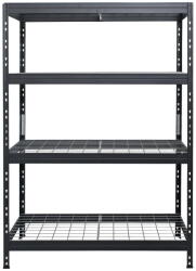 AR Shelving RIVET PRO nagy teherbírású állvány, 180×120×45 cm, 4 szint, acélrács polccal, 300 kg/polc, antracitszürke