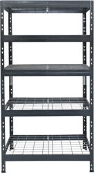 AR Shelving RIVET PRO nagy teherbírású állvány, 180×90×45 cm, 5 szint, acélrács polccal, 300 kg/polc, antracitszürke