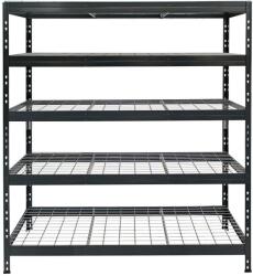 AR Shelving RIVET PRO nagy teherbírású állvány, 180×150×60 cm, 5 szint, acélrács polccal, 300 kg/polc, antracitszürke