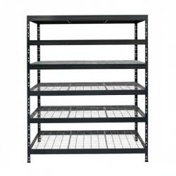 AR Shelving RIVET PRO nagy teherbírású állvány, 252×180×60 cm, 6 szint, acélrács polccal, 260 kg/polc, antracitszürke