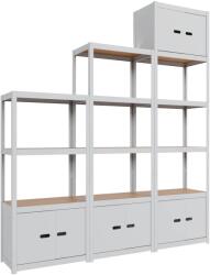 AR Shelving AR Style Set 26 - Treppen niedrige Türen 198x210x40, 198×210×40 cm, 5 szint
