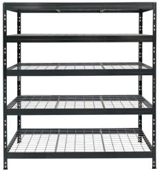 AR Shelving RIVET PRO nagy teherbírású állvány, 252×180×60 cm, 5 szint, acélrács polccal, 260 kg/polc, antracitszürke