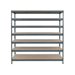 AR Shelving RIVET PRO nagy teherbírású állvány, 252×180×45 cm, 7 szint, forgácslap polccal, 260 kg/polc, antracitszürke