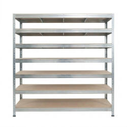 AR Shelving RIVET PRO nagy teherbírású állvány, 252×180×45 cm, 7 szint, forgácslap polccal, 260 kg/polc, kék/horganyzott