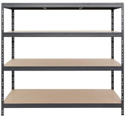 AR Shelving RIVET PRO nagy teherbírású állvány, 180×180×45 cm, 4 szint, forgácslap polccal, 360 kg/polc, antracitszürke