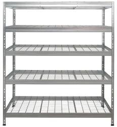 AR Shelving RIVET PRO nagy teherbírású állvány, 180×150×45 cm, 5 szint, acélrács polccal, 300 kg/polc, horganyzott