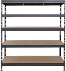 AR Shelving RIVET PRO nagy teherbírású állvány, 180×150×45 cm, 5 szint, forgácslap polccal, 360 kg/polc, antracitszürke