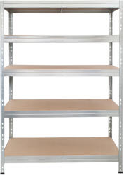 AR Shelving RIVET PRO nagy teherbírású állvány, 180×120×45 cm, 5 szint, forgácslap polccal, 360 kg/polc, horganyzott