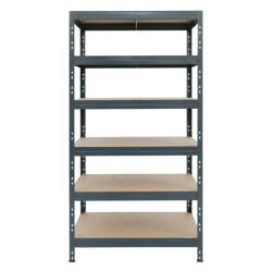 AR Shelving RIVET PRO nagy teherbírású állvány, 252×90×45 cm, 6 szint, forgácslap polccal, 260 kg/polc, antracitszürke