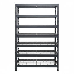 AR Shelving RIVET PRO nagy teherbírású állvány, 252×120×60 cm, 7 szint, acélrács polccal, 260 kg/polc, antracitszürke