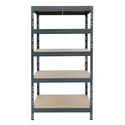 AR Shelving RIVET PRO nagy teherbírású állvány, 252×90×45 cm, 5 szint, forgácslap polccal, 260 kg/polc, antracitszürke