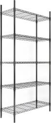 AR Shelving Rácsos polc, 181x91x35cm, 5 polclap, fekete porszórt
