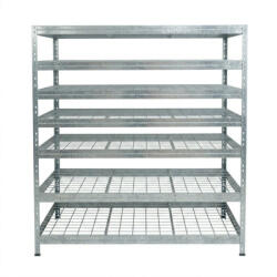 AR Shelving RIVET PRO nagy teherbírású állvány, 252×150×60 cm, 7 szint, acélrács polccal, 260 kg/polc, horganyzott