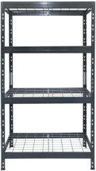 AR Shelving RIVET PRO nagy teherbírású állvány, 180×90×45 cm, 4 szint, acélrács polccal, 300 kg/polc, antracitszürke