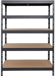 AR Shelving RIVET PRO nagy teherbírású állvány, 252×120×60 cm, 5 szint, forgácslap polccal, 260 kg/polc, antracitszürke