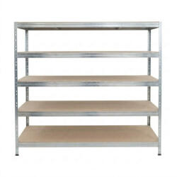 AR Shelving RIVET PRO nagy teherbírású állvány, 252×180×45 cm, 5 szint, forgácslap polccal, 260 kg/polc, horganyzott