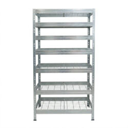 AR Shelving RIVET PRO nagy teherbírású állvány, 252×90×60 cm, 7 szint, acélrács polccal, 260 kg/polc, horganyzott