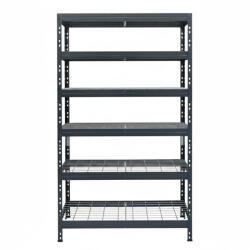 AR Shelving RIVET PRO nagy teherbírású állvány, 252×90×45 cm, 6 szint, acélrács polccal, 260 kg/polc, antracitszürke