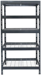 AR Shelving RIVET PRO nagy teherbírású állvány, 252×90×45 cm, 5 szint, acélrács polccal, 260 kg/polc, antracitszürke