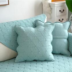 Viyogo Perna decorativa din bumbac, husa detasabila, umplutura poliester, 45 x 45 x 10 cm, verde