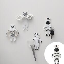Viyogo Cuier autoadeziv in forma de animale, suport reutilizabil pentru accesorii, Zebra