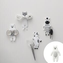 Viyogo Cuier autoadeziv in forma de animale, suport reutilizabil pentru accesorii, Ursulet Agatator cuier