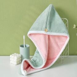 Viyogo Prosop de tip turban cu nasture pentru uscare rapida par, microfibra, 60 x 24 cm, verde Prosop