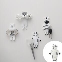 Viyogo Cuier autoadeziv in forma de animale, suport reutilizabil pentru accesorii, Vacuta Agatator cuier