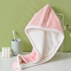 Viyogo Prosop de tip turban cu nasture pentru uscare rapida par, microfibra, 60 x 24 cm, roz Prosop