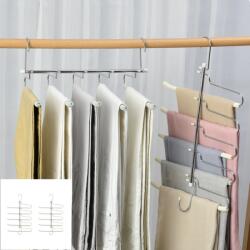 Viyogo Set 2 umerase organizator pentru pantaloni, 5 suporturi, otel inoxidabil cu spuma EVA, bej