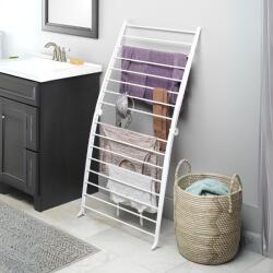 Viyogo Uscator de rufe pliabil, compact, 16 suporturi, 135 x 68 cm, alb
