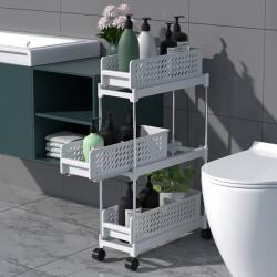 Viyogo Organizator portabil cu 3 rafturi cu sistem de glisare, 85.9 x 46 x 18 cm, alb Raft