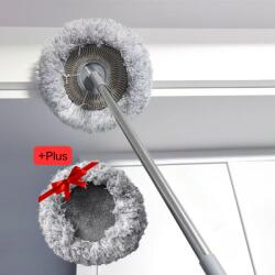Viyogo Mop pentru curatarea prafului, maner inox, lungime maner ajustabila 45 - 180 cm, doua lavete detasabile, 29 x 195 cm
