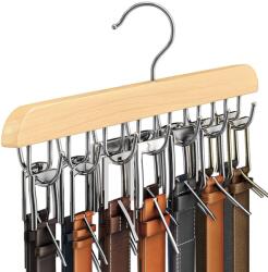 Viyogo Umeras din lemn si otel cu 14 carlige rotative pentru curele, 37 cm x 14 cm