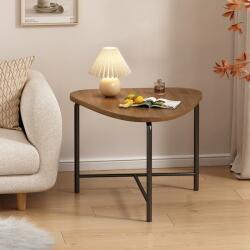 Viyogo Masuta triunghiulara pentru cafea, blat MDF, cadru metalic, 64 x 52 x 51 cm, natur cu negru Masa de cafea