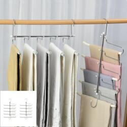Viyogo Set 2 umerase organizator pentru pantaloni, 5 suporturi, otel inoxidabil cu spuma EVA, gri