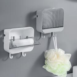 Viyogo Suport multifuctional de tip inchis pentru sapun, 12.5 x 4.6 x 11 cm, alb