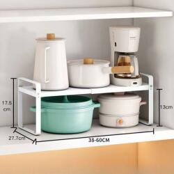 Viyogo Raft extensibil pentru bucatarie, metal, 36-60 cm (L), alb, 17.5 cm (H) Raft