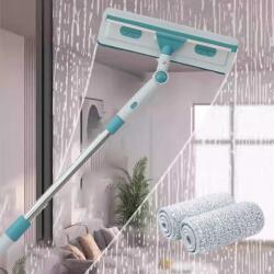 Viyogo Stergator pentru geamuri cu 2 lavete microfibra, rotativ 180°, maner telescopic reglabil, 1-1.7m x 0.3m