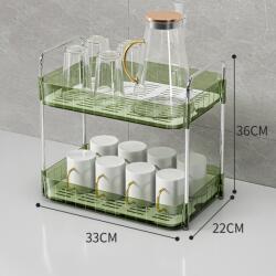 Viyogo Raft cu 2 polite, 33 x 22 x 36 cm, verde transparent Raft