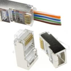 Emtex Mufa RJ45 FTP ecranata, cat. 6, passthrough (100buc) - EMTEX "EMT-PR6-FTP (EMT-PR6-FTP)