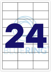 BLUERING Etikett címke, 70x36mm, 100 lap, 24 címke/lap Bluering® (BRET127) - azellato