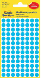 AVERY Etikett címke, o8mm, jelölésre, 104 címke/ív, 4 ív/doboz, Avery kék (3011) - azellato
