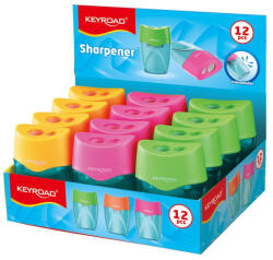 Keyroad Hegyező 2 lyukú tartályos 12 db/display Keyroad Mellow 2 vegyes színek (KR972388) - azellato