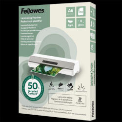 Fellowes Lamináló fólia A6, 80mic. 100 db/doboz, Fellowes (100143441) - azellato