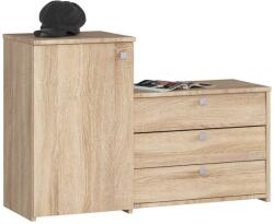 Sersimo Dulap pantofi cu comoda S16, 3 compartimente, stejar sonoma (AK-38162600) Pantofar