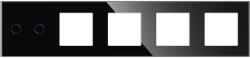 Luxion Panou Intrerupator Dublu cu Touch si 4 Prize Din Sticla LUXION SmartElectro IntelligentHouse (LX-GP20000B-FL)