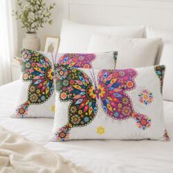 Kotonia Home Set 2 perne matlasate Kotonia Home - 50x70 cm, 630 gr/buc, decor fluturi 015 (126224)